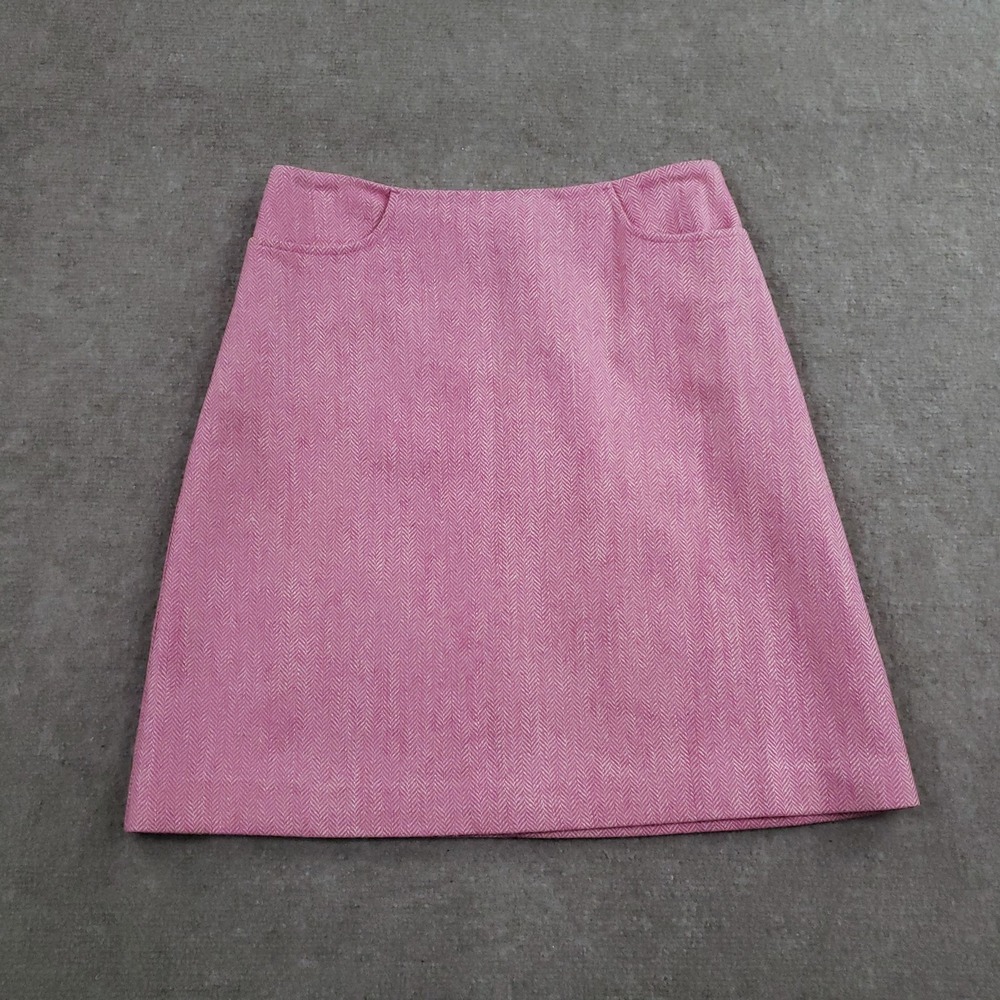 Lilly Pulitzer Skirt Womens Size 4 Pink Herringbone Tweed Wool A Line Lined